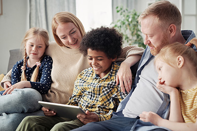 Happy Family on Couch