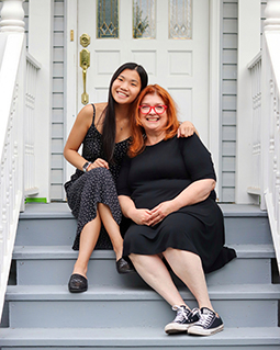 Mother and Daughter on Porch